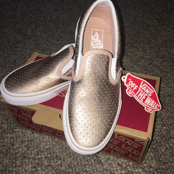 girls rose gold vans